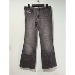 Vintage Y2K Diesel Jeans Womens 31" Grey Low Rise Flare Snap Close Cotton